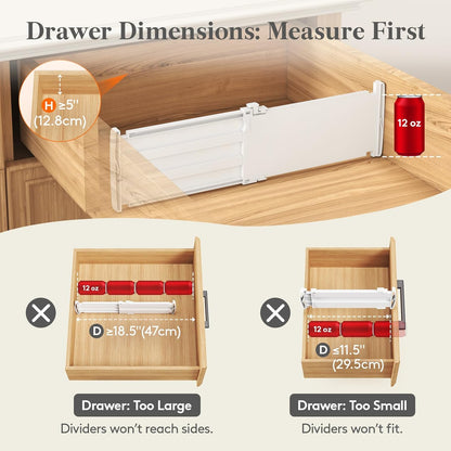 3.2" High Drawer Dividers for Clothes, Adjustable Drawer Organizers