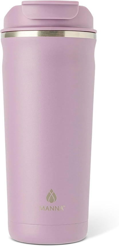 Bistro Leak-Proof Coffee Tumbler — Snap-Lock Lid, Carry Handle Loop, Vacuum Insulated Stainless Steel Travel Mug - 20 Oz - Cool Fern