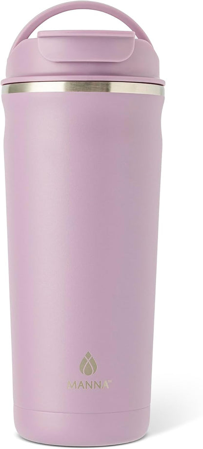 Bistro Leak-Proof Coffee Tumbler — Snap-Lock Lid, Carry Handle Loop, Vacuum Insulated Stainless Steel Travel Mug - 20 Oz - Cool Fern