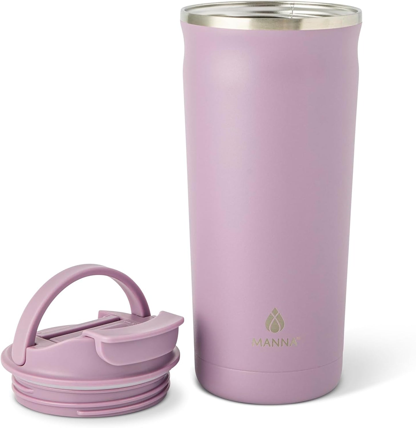Bistro Leak-Proof Coffee Tumbler — Snap-Lock Lid, Carry Handle Loop, Vacuum Insulated Stainless Steel Travel Mug - 20 Oz - Cool Fern