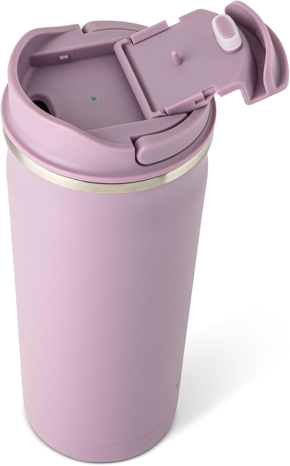Bistro Leak-Proof Coffee Tumbler — Snap-Lock Lid, Carry Handle Loop, Vacuum Insulated Stainless Steel Travel Mug - 20 Oz - Cool Fern