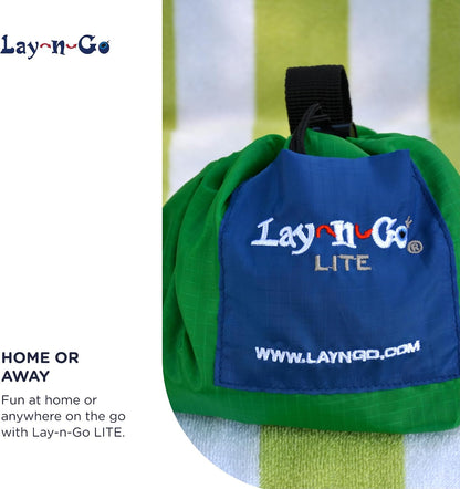 Layflat Portable Drawstring Cinch Storage Toy & Mini Figures Organizer & Play Mat, Mesh Pockets, Home & Travel, Kids & Toddlers Playdates, 2 Straps for Backpack, Durable, Machine Washable