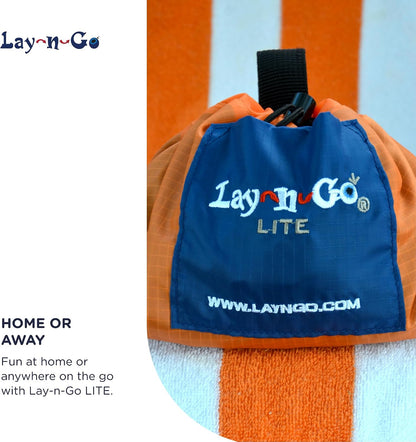 Layflat Portable Drawstring Cinch Storage Toy & Mini Figures Organizer & Play Mat, Mesh Pockets, Home & Travel, Kids & Toddlers Playdates, 2 Straps for Backpack, Durable, Machine Washable