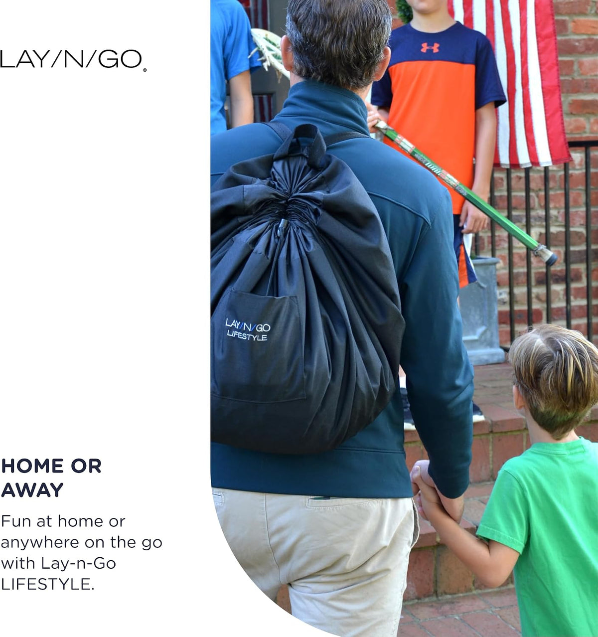 Layflat Portable Drawstring Cinch Storage Toy & Mini Figures Organizer & Play Mat, Mesh Pockets, Home & Travel, Kids & Toddlers Playdates, 2 Straps for Backpack, Durable, Machine Washable