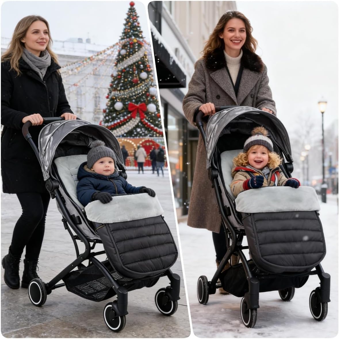 2 in 1 Baby Stroller Cushion Bunting Bag Removable Windproof Footmuff Toddler Warm Pushchair Seat Mat Cushion Outdoor Thicken Cushion Kids Warm Leg Protector Bag Stroller Liner