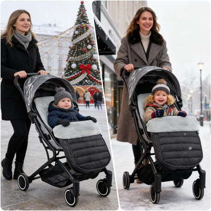 2 in 1 Baby Stroller Cushion Bunting Bag Removable Windproof Footmuff Toddler Warm Pushchair Seat Mat Cushion Outdoor Thicken Cushion Kids Warm Leg Protector Bag Stroller Liner