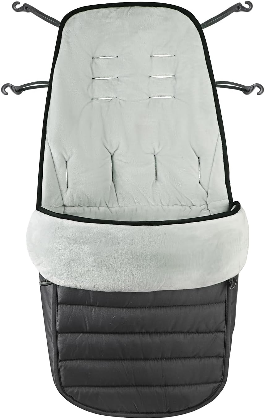 2 in 1 Baby Stroller Cushion Bunting Bag Removable Windproof Footmuff Toddler Warm Pushchair Seat Mat Cushion Outdoor Thicken Cushion Kids Warm Leg Protector Bag Stroller Liner