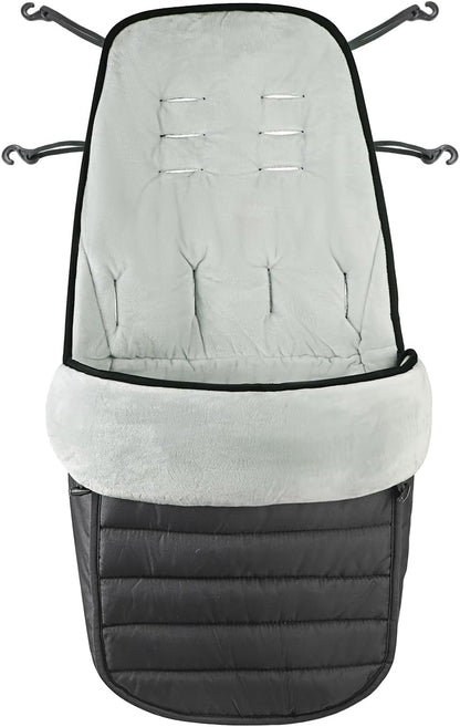 2 in 1 Baby Stroller Cushion Bunting Bag Removable Windproof Footmuff Toddler Warm Pushchair Seat Mat Cushion Outdoor Thicken Cushion Kids Warm Leg Protector Bag Stroller Liner