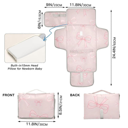 Bows Portable Diaper Changing Pad Waterproof Changing Pads