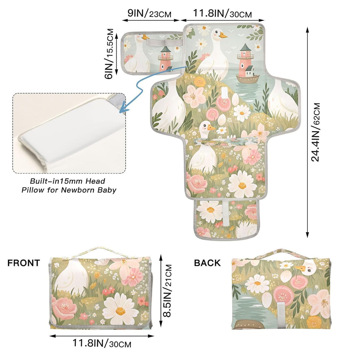 Goose Portable Diaper Changing Pad Waterproof Changing Pads