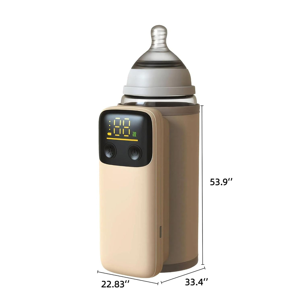 Portable Bottle Warmer for Travel - Baby Bottle Warmers with LED Display and Flashlight, Bottle Warmers with 6-Temp Control, Bottle Warmer On The Go, Fast Night Feeding Milk Warmers for Newborn