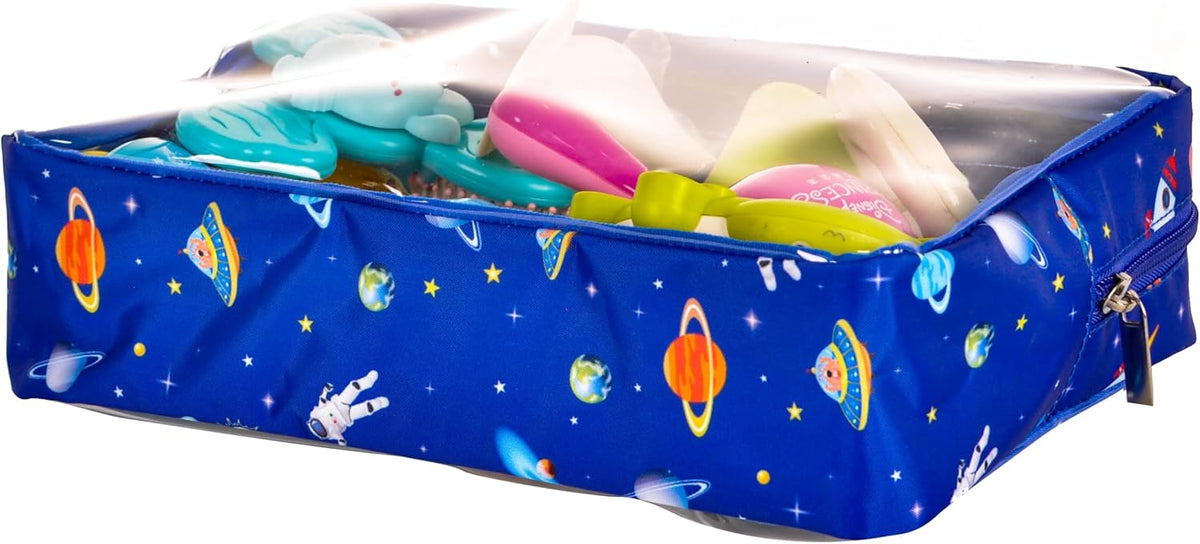 TSA Approved 5-Piece Diaper Bag Organizer Pouch Set Clear Waterproof TPU Kids Toiletry Storage Set Travel Packing Clutch Cube Bags for Baby Nursing(Dinosour)