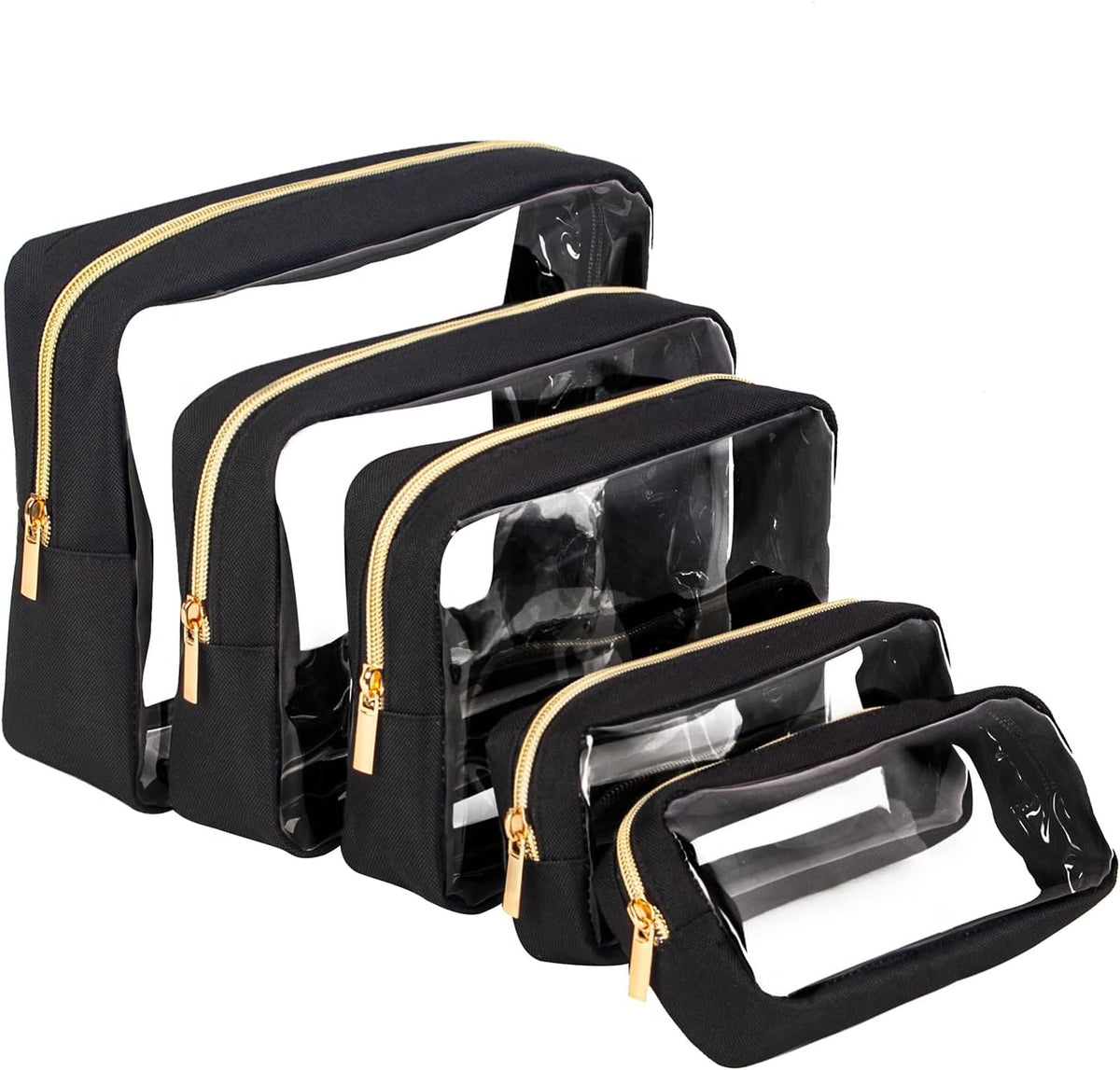 TSA Approved 5-Piece Diaper Bag Organizer Pouch Set Clear Waterproof TPU Kids Toiletry Storage Set Travel Packing Clutch Cube Bags for Baby Nursing(Dinosour)