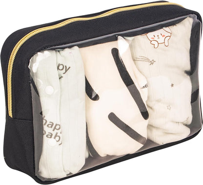 TSA Approved 5-Piece Diaper Bag Organizer Pouch Set Clear Waterproof TPU Kids Toiletry Storage Set Travel Packing Clutch Cube Bags for Baby Nursing(Dinosour)