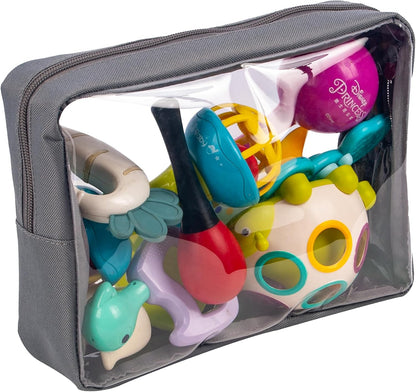 TSA Approved 5-Piece Diaper Bag Organizer Pouch Set Clear Waterproof TPU Kids Toiletry Storage Set Travel Packing Clutch Cube Bags for Baby Nursing(Dinosour)