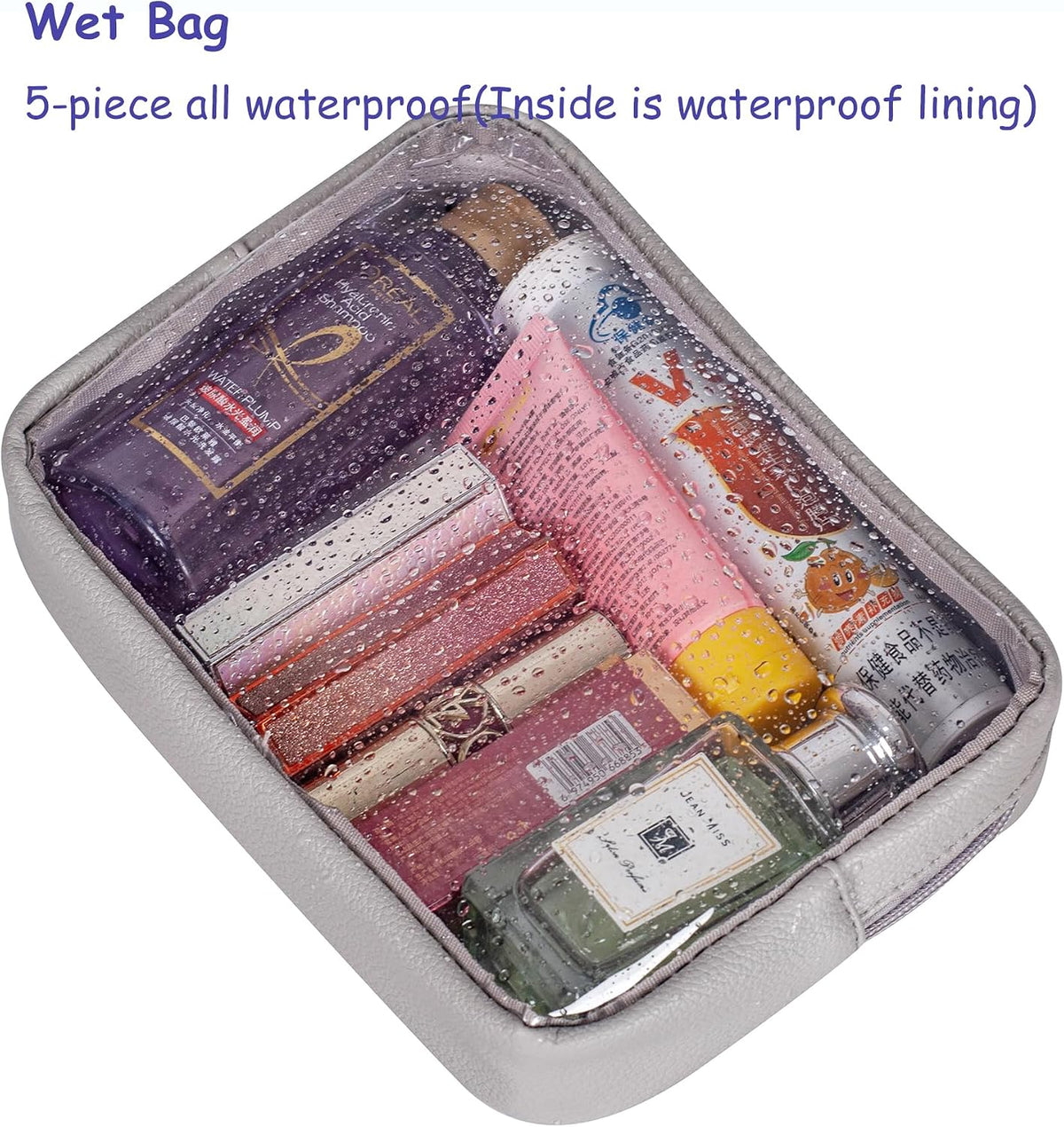 TSA Approved 5-Piece Diaper Bag Organizer Pouch Set Clear Waterproof TPU Kids Toiletry Storage Set Travel Packing Clutch Cube Bags for Baby Nursing(Dinosour)