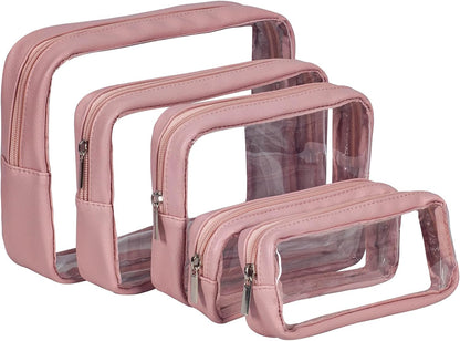 TSA Approved 5-Piece Diaper Bag Organizer Pouch Set Clear Waterproof TPU Kids Toiletry Storage Set Travel Packing Clutch Cube Bags for Baby Nursing(Dinosour)