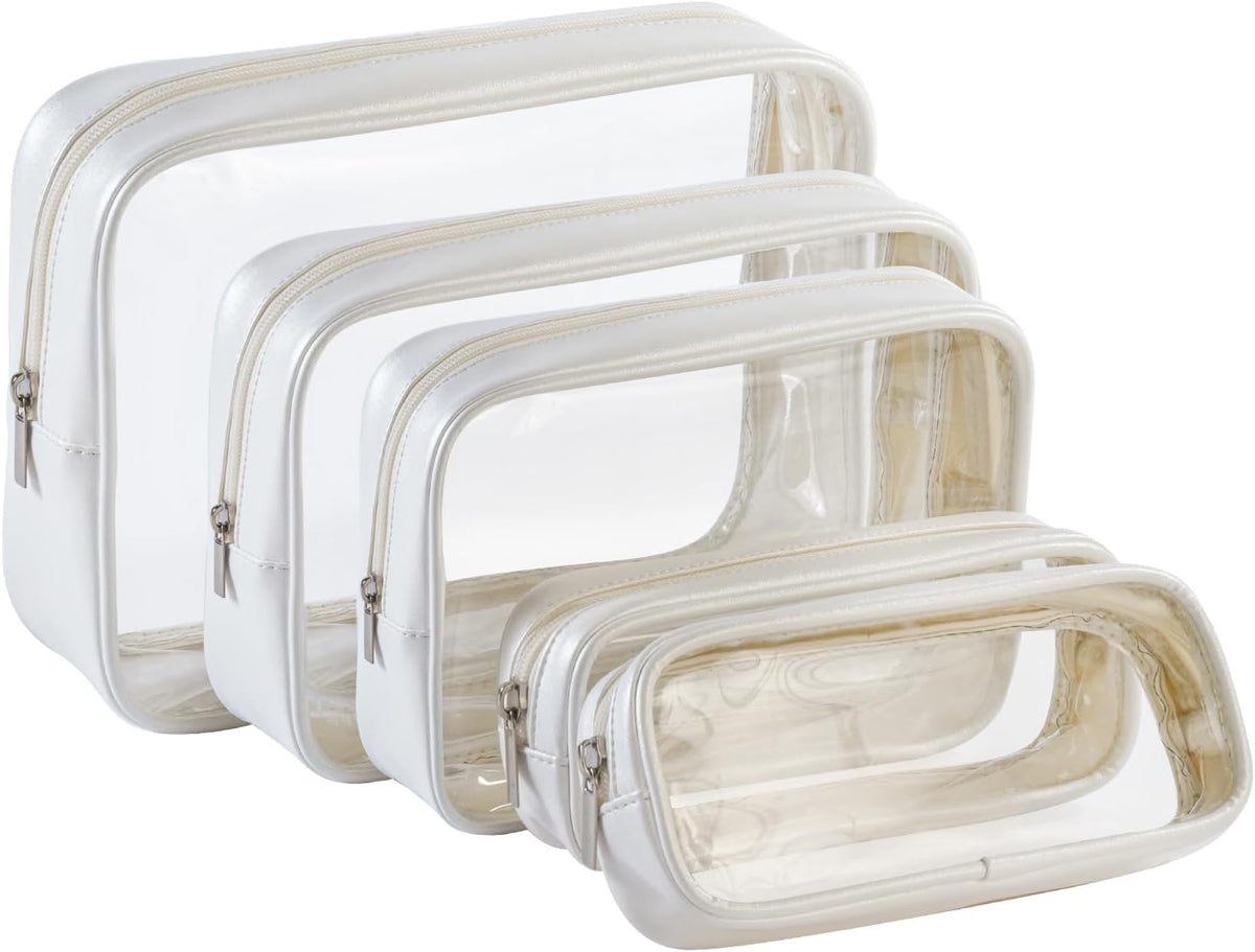 TSA Approved 5-Piece Diaper Bag Organizer Pouch Set Clear Waterproof TPU Kids Toiletry Storage Set Travel Packing Clutch Cube Bags for Baby Nursing(Dinosour)