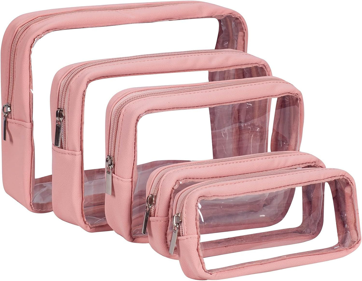 TSA Approved 5-Piece Diaper Bag Organizer Pouch Set Clear Waterproof TPU Kids Toiletry Storage Set Travel Packing Clutch Cube Bags for Baby Nursing(Dinosour)