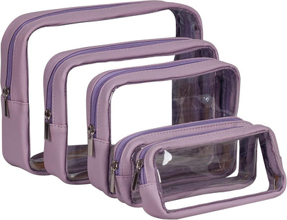 TSA Approved 5-Piece Diaper Bag Organizer Pouch Set Clear Waterproof TPU Kids Toiletry Storage Set Travel Packing Clutch Cube Bags for Baby Nursing(Dinosour)