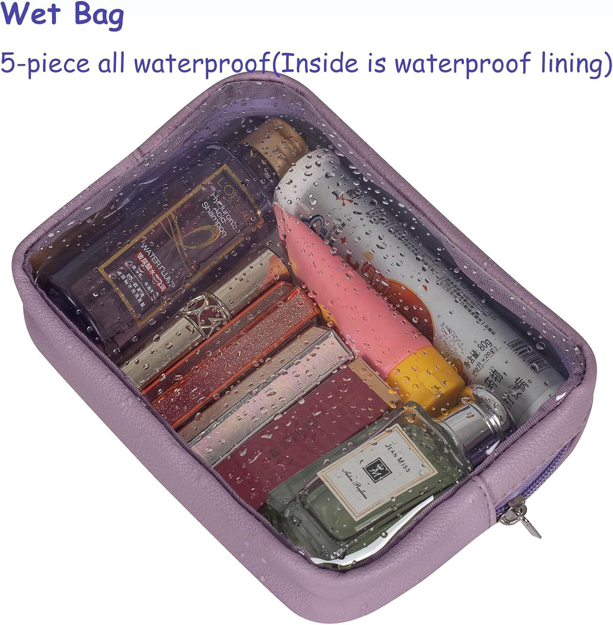 TSA Approved 5-Piece Diaper Bag Organizer Pouch Set Clear Waterproof TPU Kids Toiletry Storage Set Travel Packing Clutch Cube Bags for Baby Nursing(Dinosour)