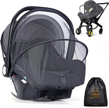 Orzbow Mosquito Net, Sun Shade for Car Seat and Doona Stroller, Black