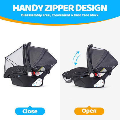 Orzbow Mosquito Net, Sun Shade for Car Seat and Doona Stroller, Black