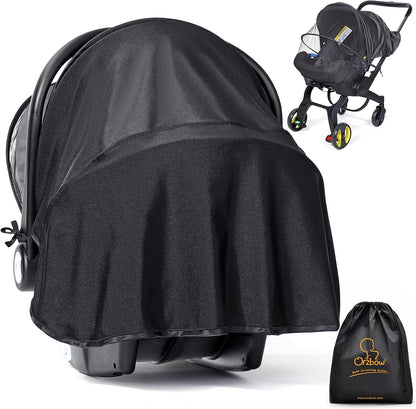 Orzbow Mosquito Net, Sun Shade for Car Seat and Doona Stroller, Black
