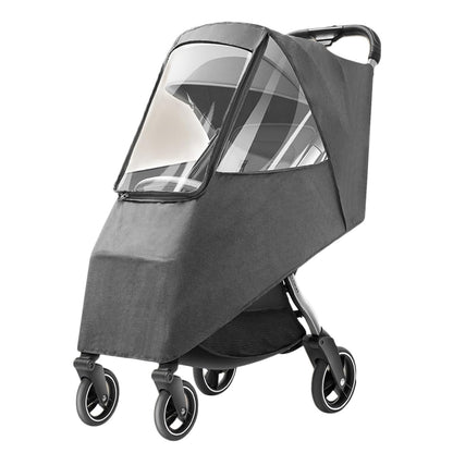Universal Stroller Rain Cover - Windproof, Coldproof - Breathable Material, Ventilation Holes for Unrestricted Airflow (Linen Gray)