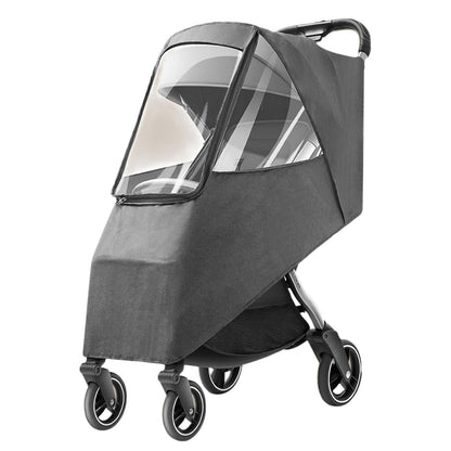 Universal Stroller Rain Cover - Windproof, Coldproof - Breathable Material, Ventilation Holes for Unrestricted Airflow (Linen Gray)