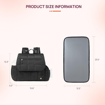 Diaper Bag Backpack, Large Capacity Stylish Baby Bag Backpacks with Bottle insulation Area Changing Mat, Mommy Bag Pink