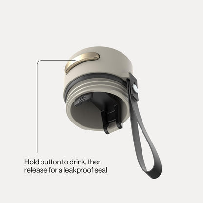 AutoSeal 24 oz Stainless Steel Vacuum-Insulated Water Bottle with Leakproof Push-Button Spout & Lock, Carry Strap, BPA-Free & Lead-Free, Dishwasher Safe