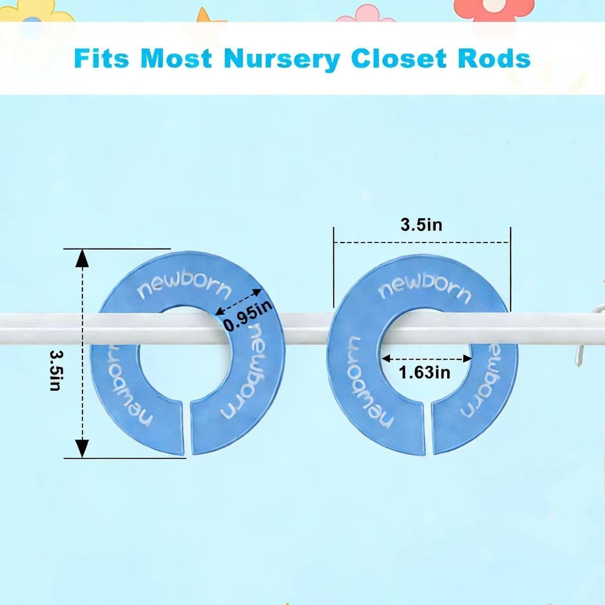 8pcs Baby Closet Dividers, Durable Baby Clothes Organizer for 0-24 Months