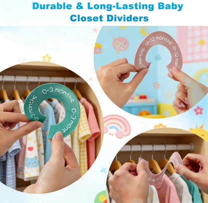 8pcs Baby Closet Dividers, Durable Baby Clothes Organizer for 0-24 Months