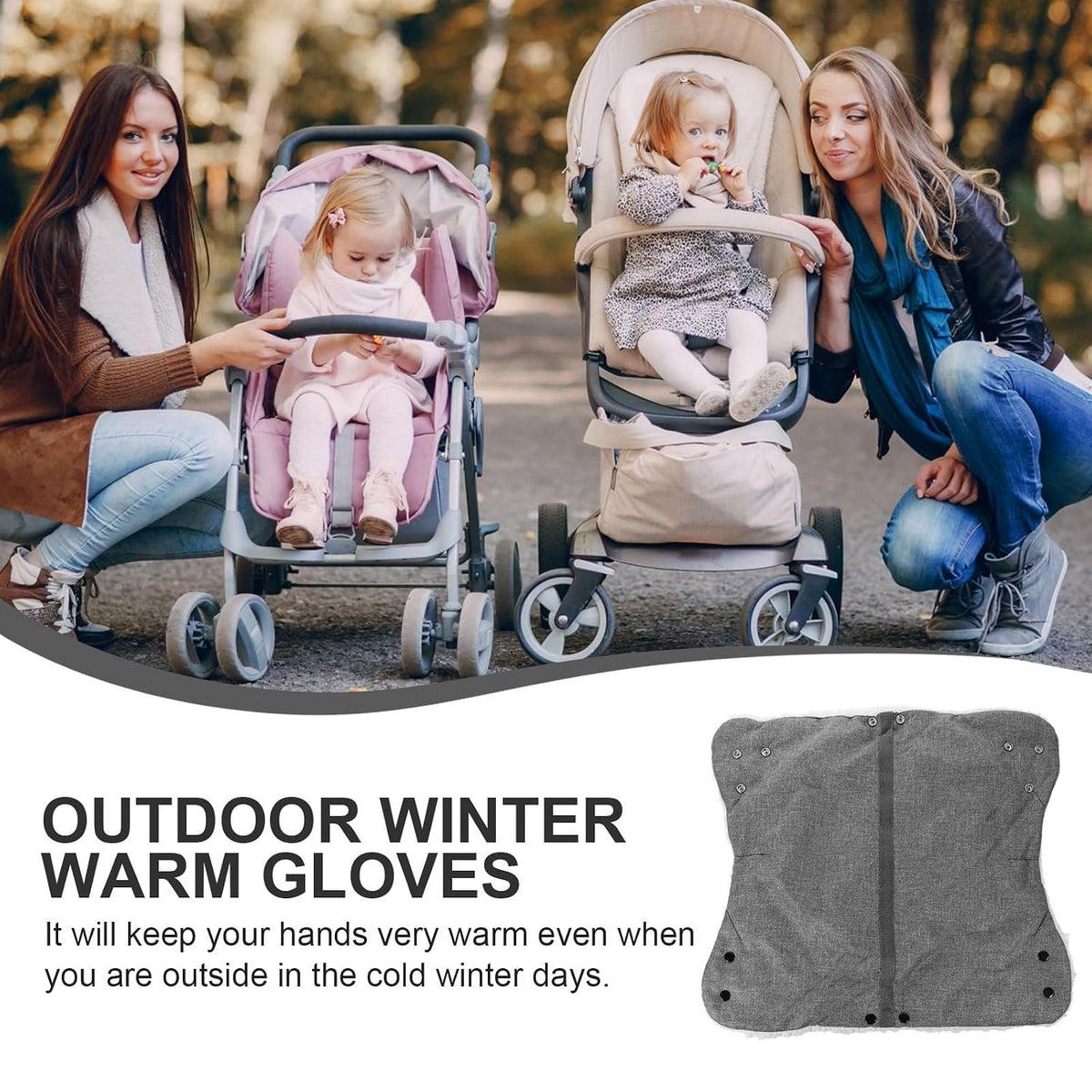 Winter Stroller Hand Muff in Oxford Fabric Thick Warm Gloves