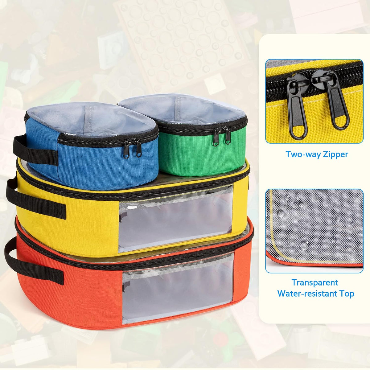 4-piece Toy Storage Organizer Bag Case for Building Blocks