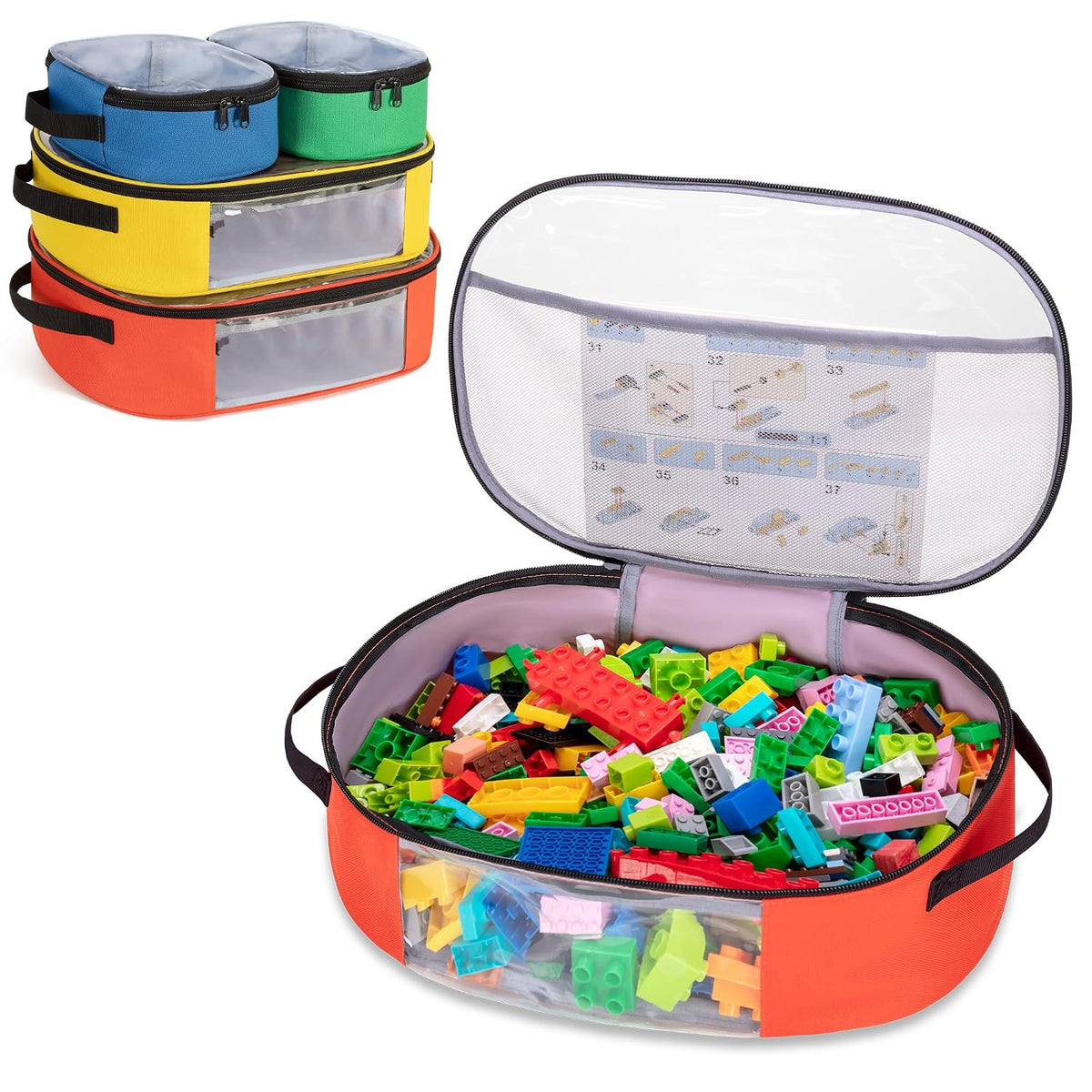 4-piece Toy Storage Organizer Bag Case for Building Blocks