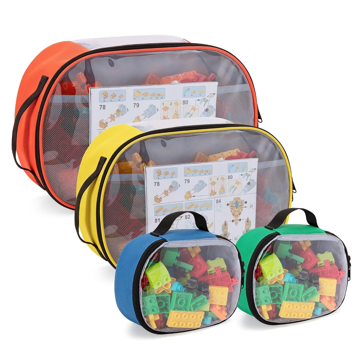 4-piece Toy Storage Organizer Bag Case for Building Blocks