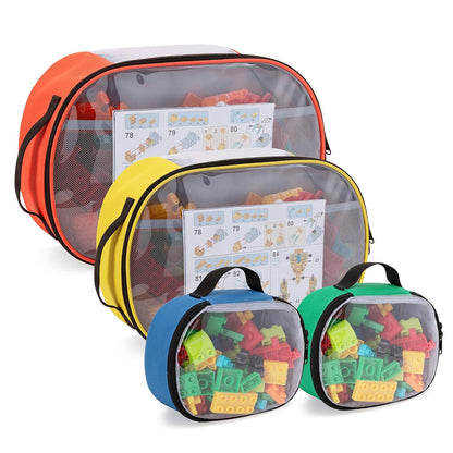 4-piece Toy Storage Organizer Bag Case for Building Blocks