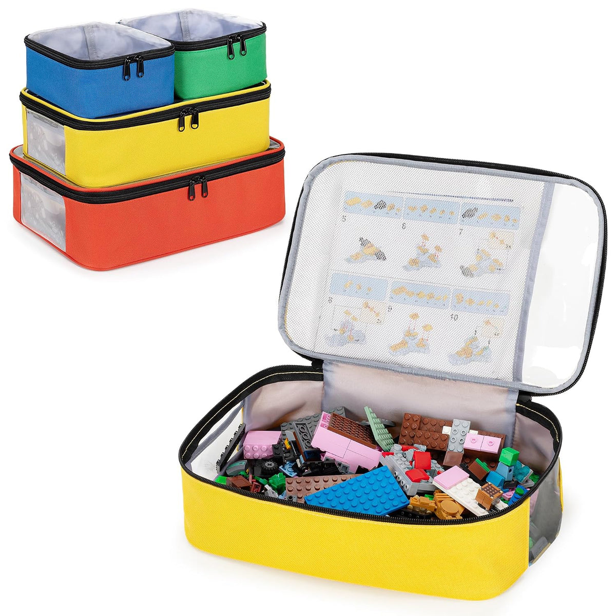 4-piece Toy Storage Organizer Bag Case for Building Blocks