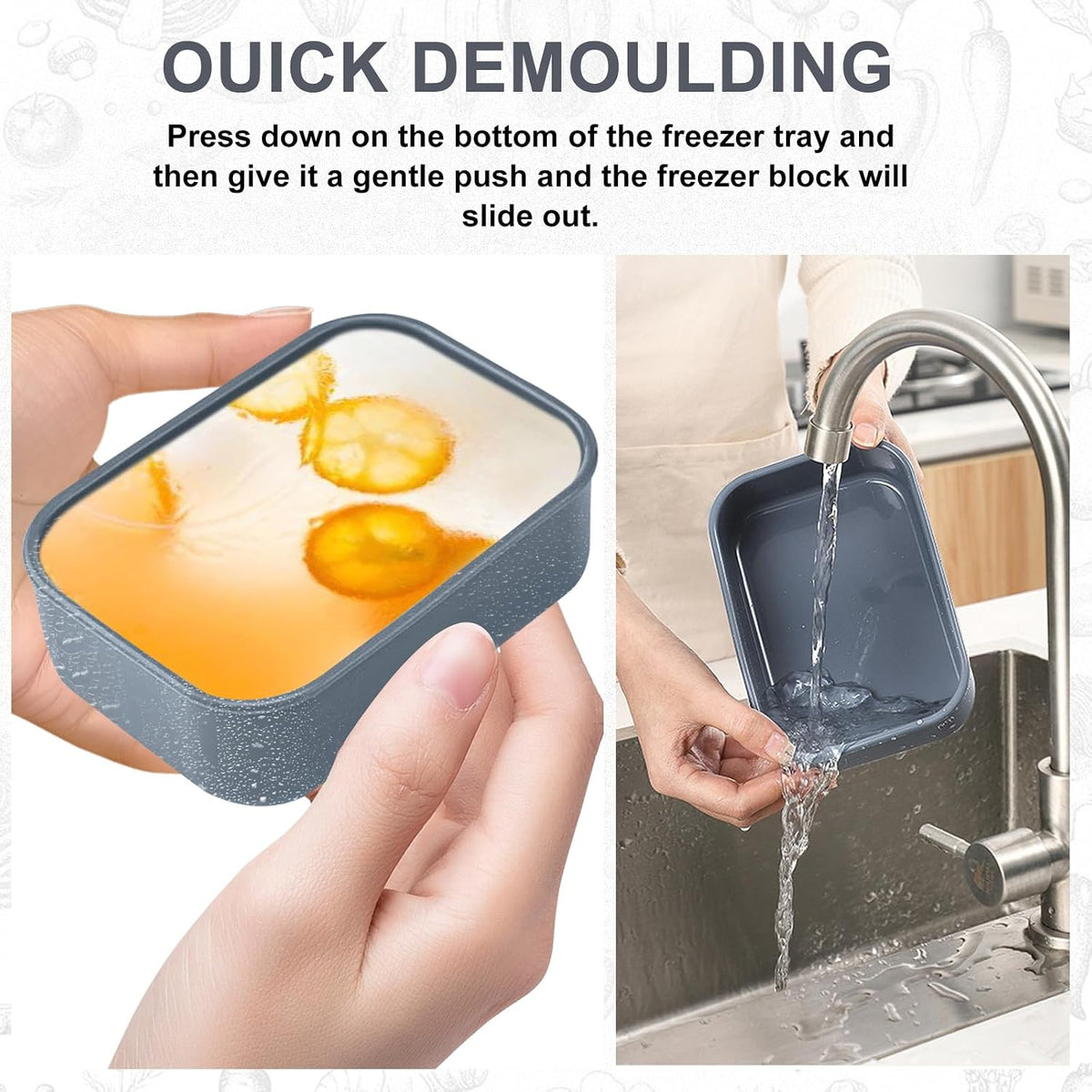 8 PCS 1 Cup Silicone Freezer Molds with Lid, Meal Prep Freezer Molds Silicone Freezer Containers Reusable Food Preserving Tray Freezing Ice Trays for Soups Sauces Stews,Grey ﻿ ﻿