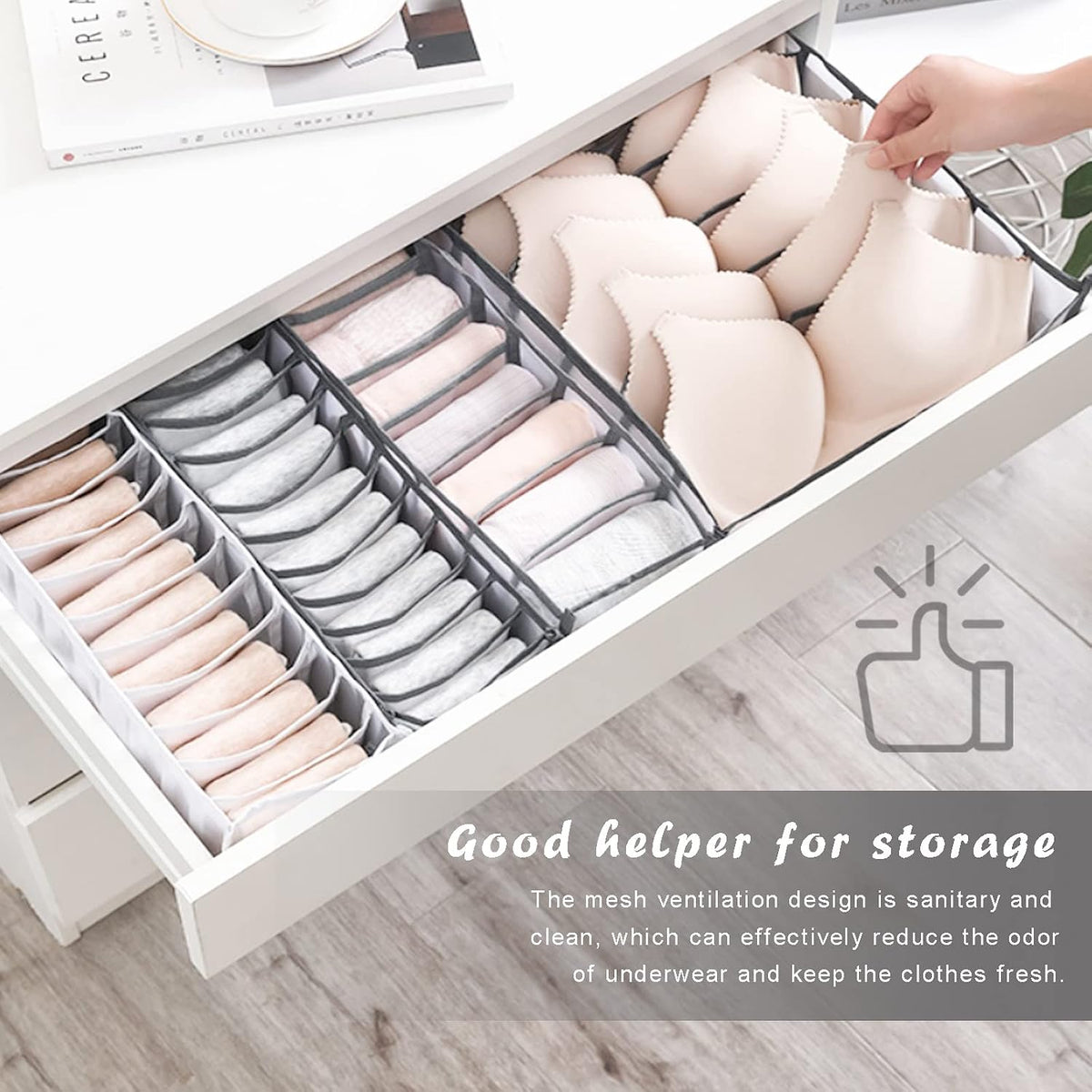 9 Pack Wardrobe Clothes Organizer for Drawers, Underwear Storage Organizer