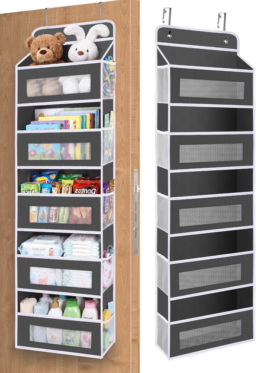 Over The Door Organizer Storage,10 side Pockets, 5 Shelf Hanging Storage