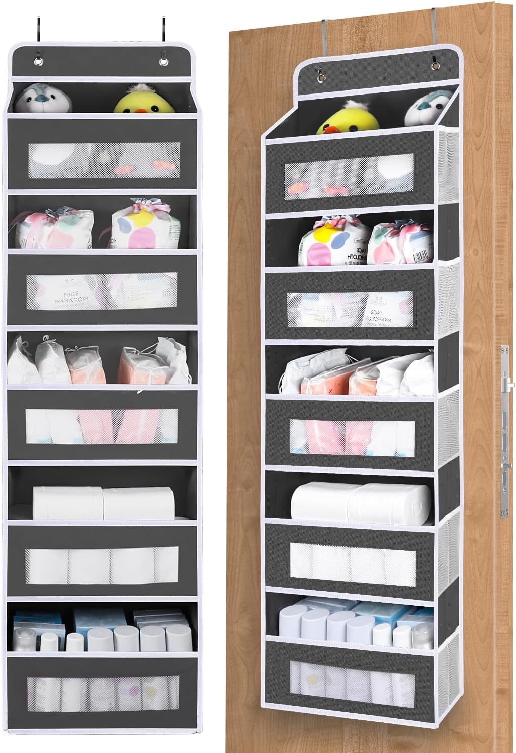 Over The Door Organizer Storage,10 side Pockets, 5 Shelf Hanging Storage
