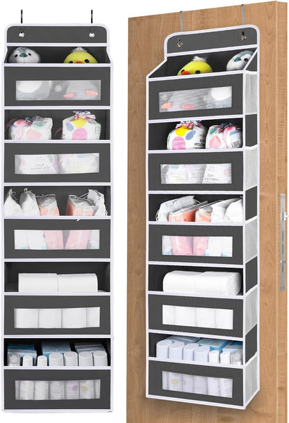 Over The Door Organizer Storage,10 side Pockets, 5 Shelf Hanging Storage