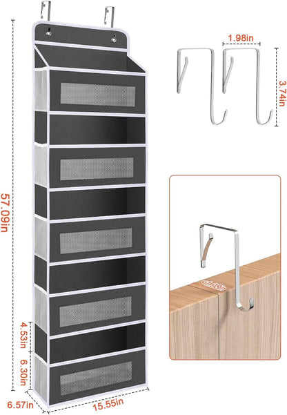 Over The Door Organizer Storage,10 side Pockets, 5 Shelf Hanging Storage