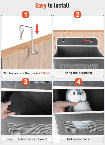 Over The Door Organizer Storage,10 side Pockets, 5 Shelf Hanging Storage