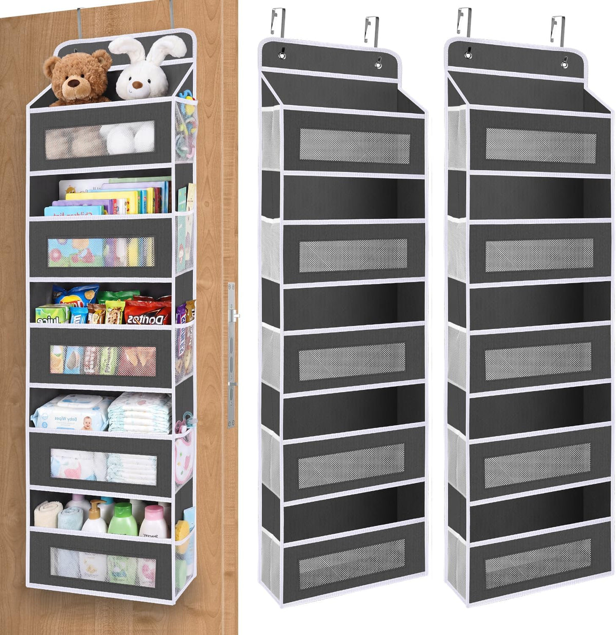 Over The Door Organizer Storage,10 side Pockets, 5 Shelf Hanging Storage