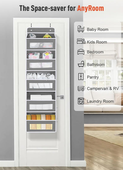 Over The Door Organizer Storage,10 side Pockets, 5 Shelf Hanging Storage