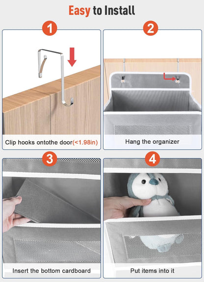 Over The Door Organizer Storage,10 side Pockets, 5 Shelf Hanging Storage